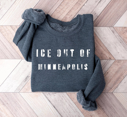 Gildan 18000 Crewneck Ice Out Minneapolis Activist Tee - Social Justice Shirt for Men & Women, Perfect Protest Outfit, Immigration Rights Gift