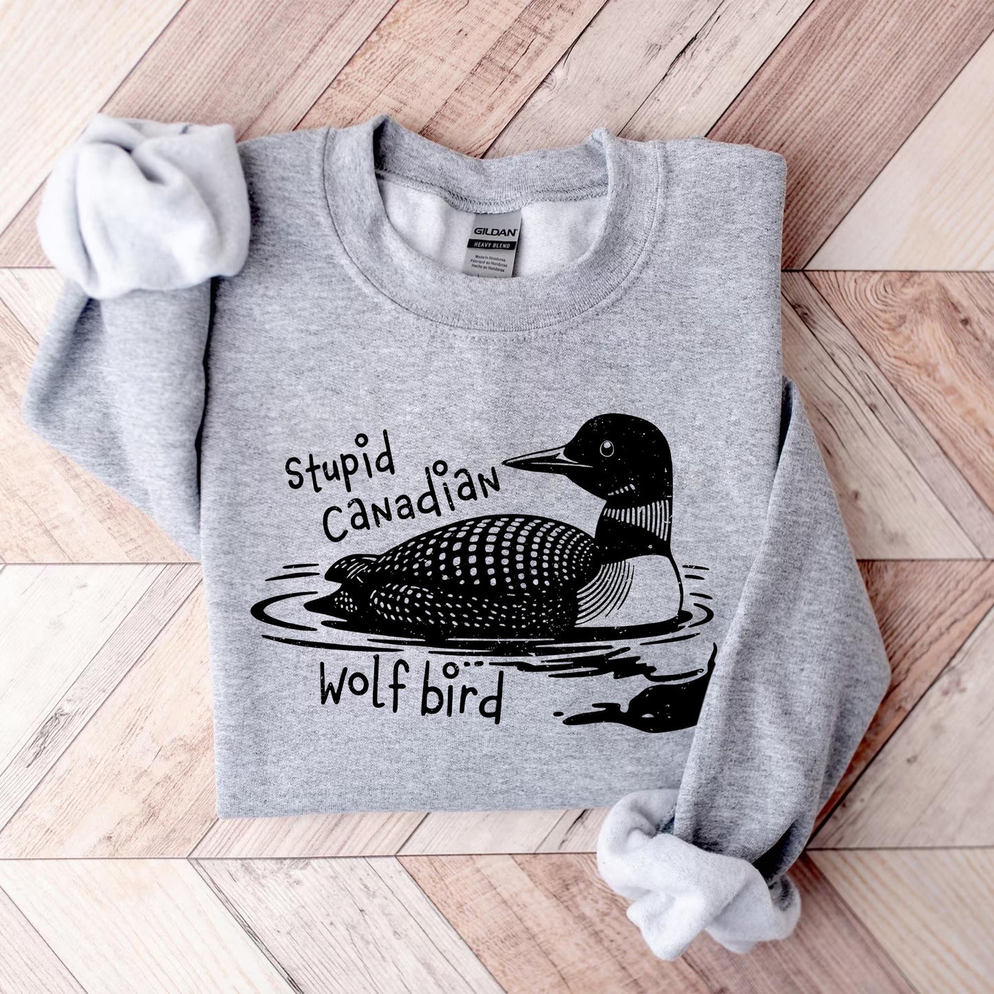 Cozy Gildan 18000 Wolf Bird Shirt: LGBT Hockey Fan Gift, Perfect for Winter Romance – Printify Choice Unisex Sweatshirt