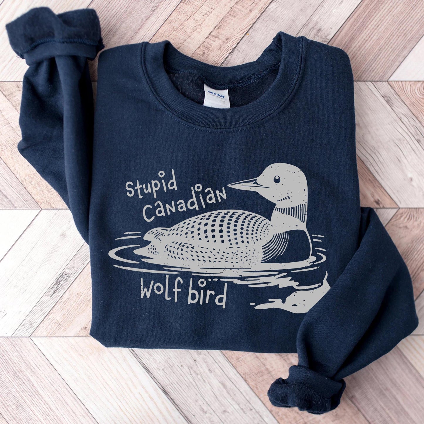 Cozy Gildan 18000 Wolf Bird Shirt: LGBT Hockey Fan Gift, Perfect for Winter Romance – Printify Choice Unisex Sweatshirt