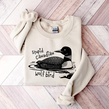 Cozy Gildan 18000 Wolf Bird Shirt: LGBT Hockey Fan Gift, Perfect for Winter Romance – Printify Choice Unisex Sweatshirt