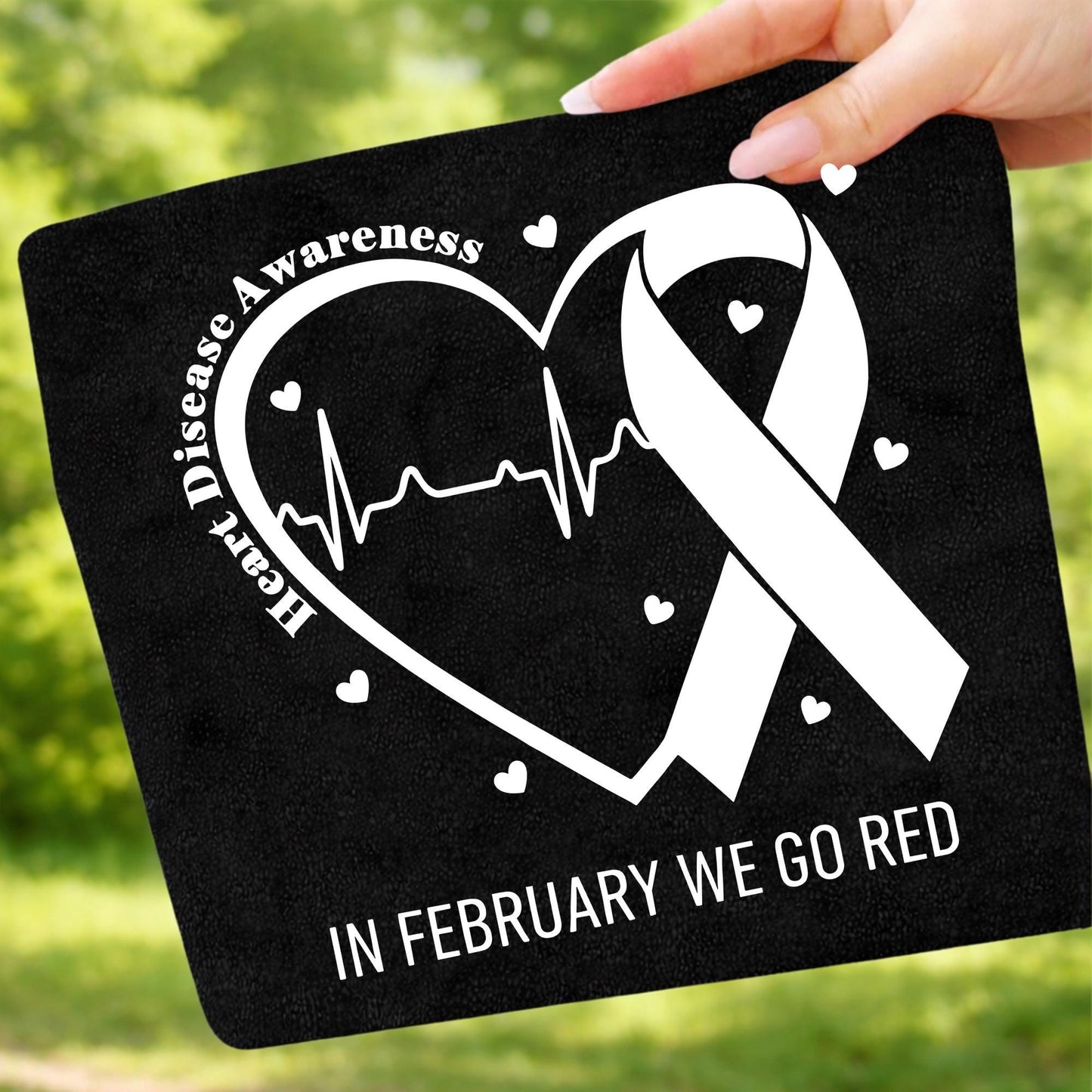 Go Red February Heart Disease Awareness Gildan 18000 Crewneck Sweatshirt, Red Ribbon Sublimation, Unisex Fleece Pullover, Winter Gift Outfit