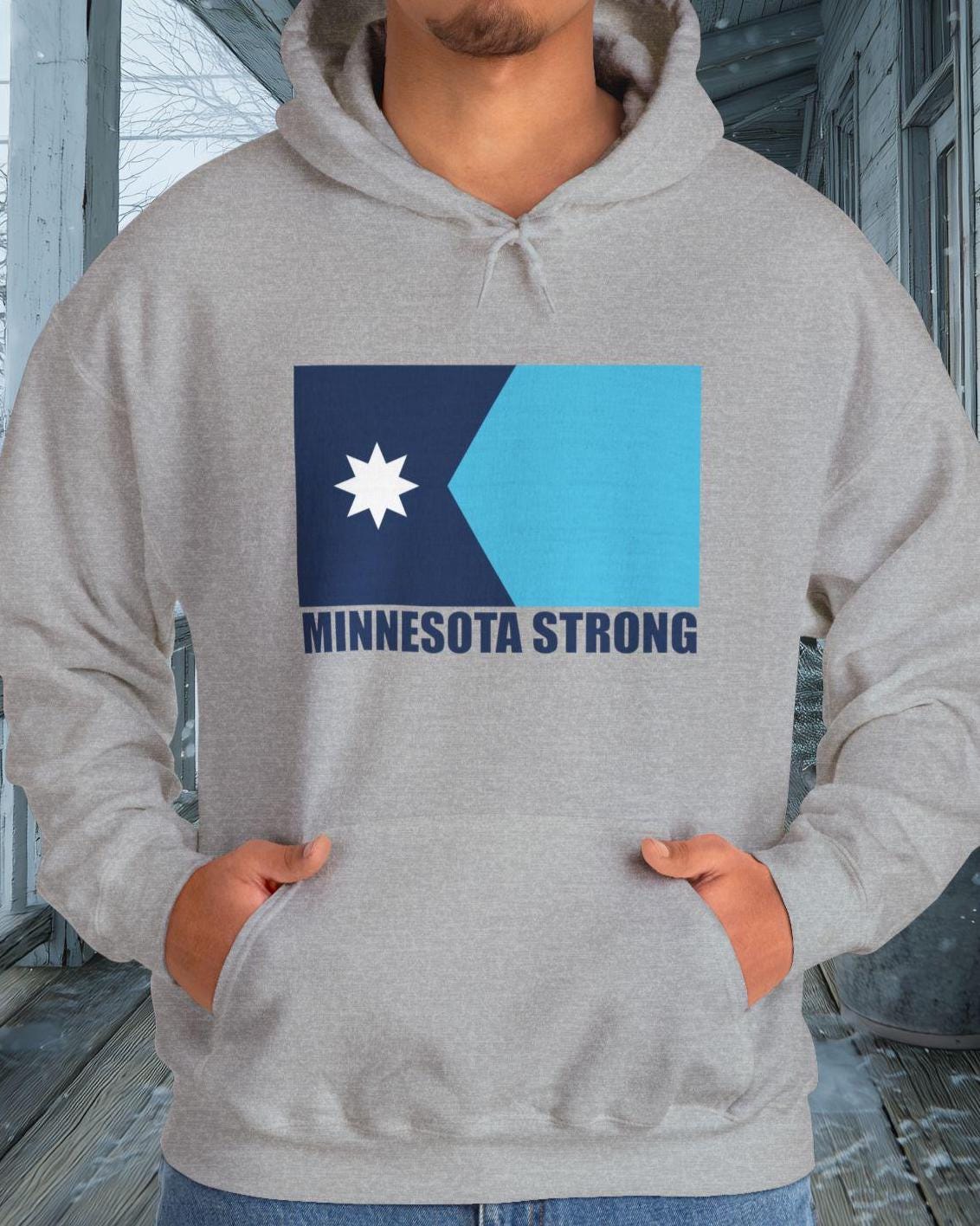 Minnesota Strong Crewneck Sweatshirt Gildan 18000 Fleece Minnesota Flag, Stronger Together, Stand Together Unisex gift for men & women